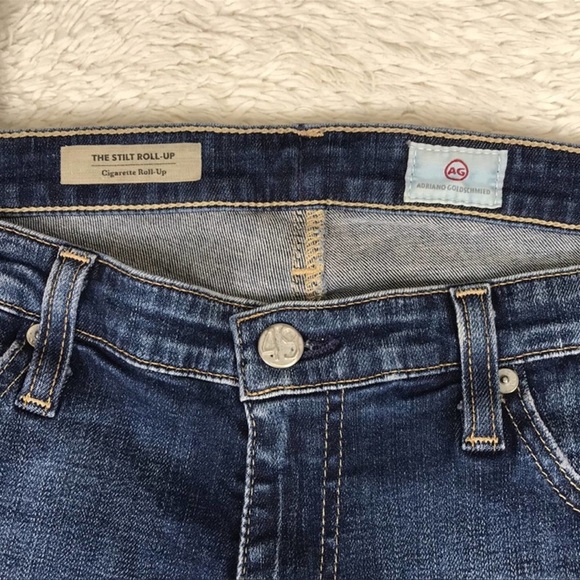 AG Adriano Goldschmied The Stilt Roll Up Distressed Busted Knee 31 - Picture 2 of 8